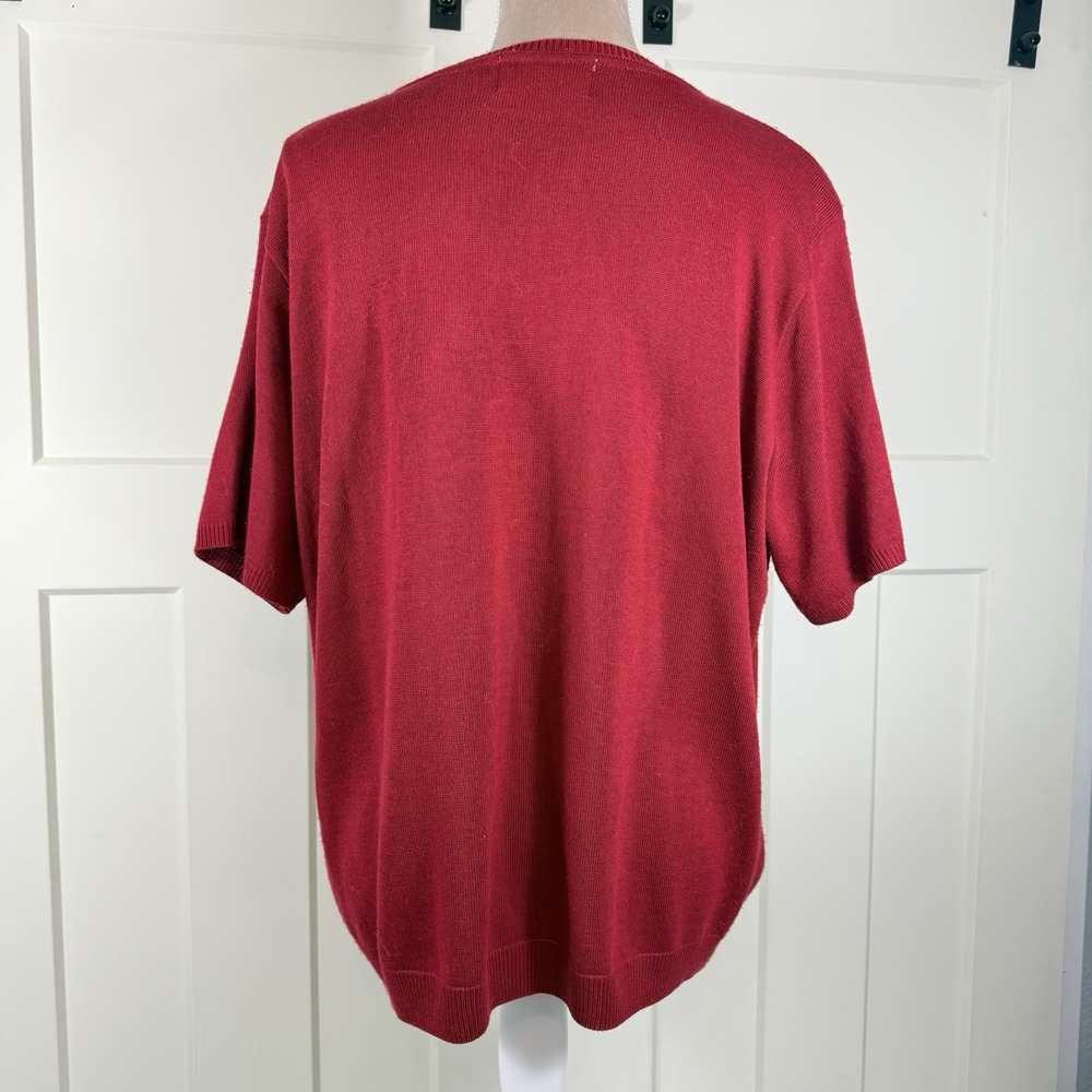 Alfred Dunner Women's XL Red Short‎ Sleeve Cable Knit Pullover Sweater Classic - Picture 5 of 12